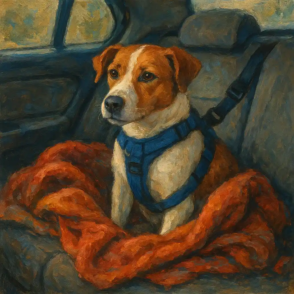 Carsharing: Secure Dog in Car — Box/Harness; Blanket; No Free Seats; Cleaning