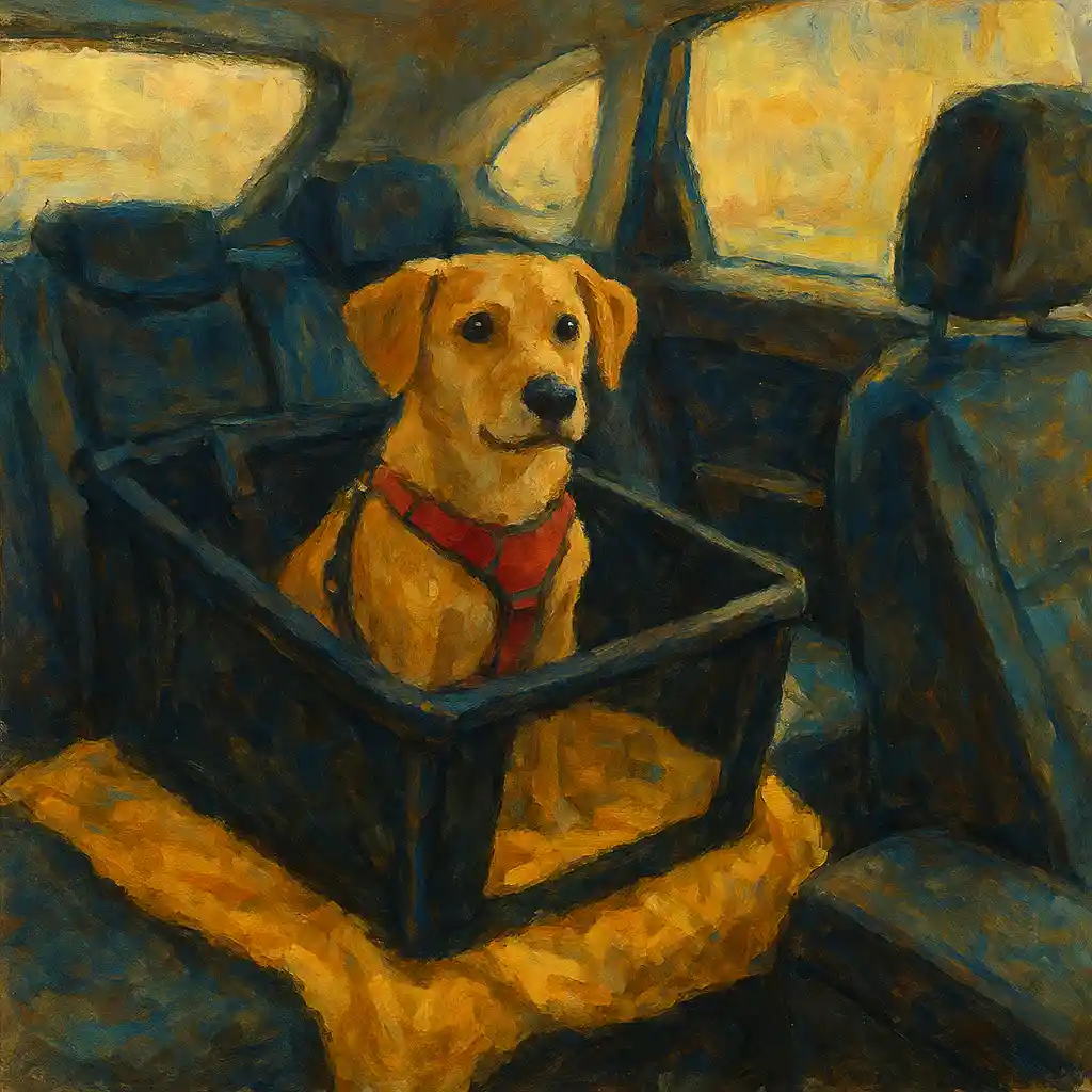 Carsharing: Secure Dog in Car — Box/Harness; Blanket; No Free Seats; Cleaning