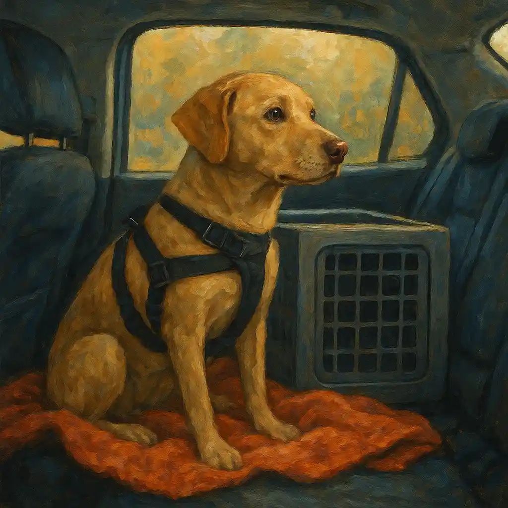 Carsharing: Secure Dog in Car — Box/Harness; Blanket; No Free Seats; Cleaning