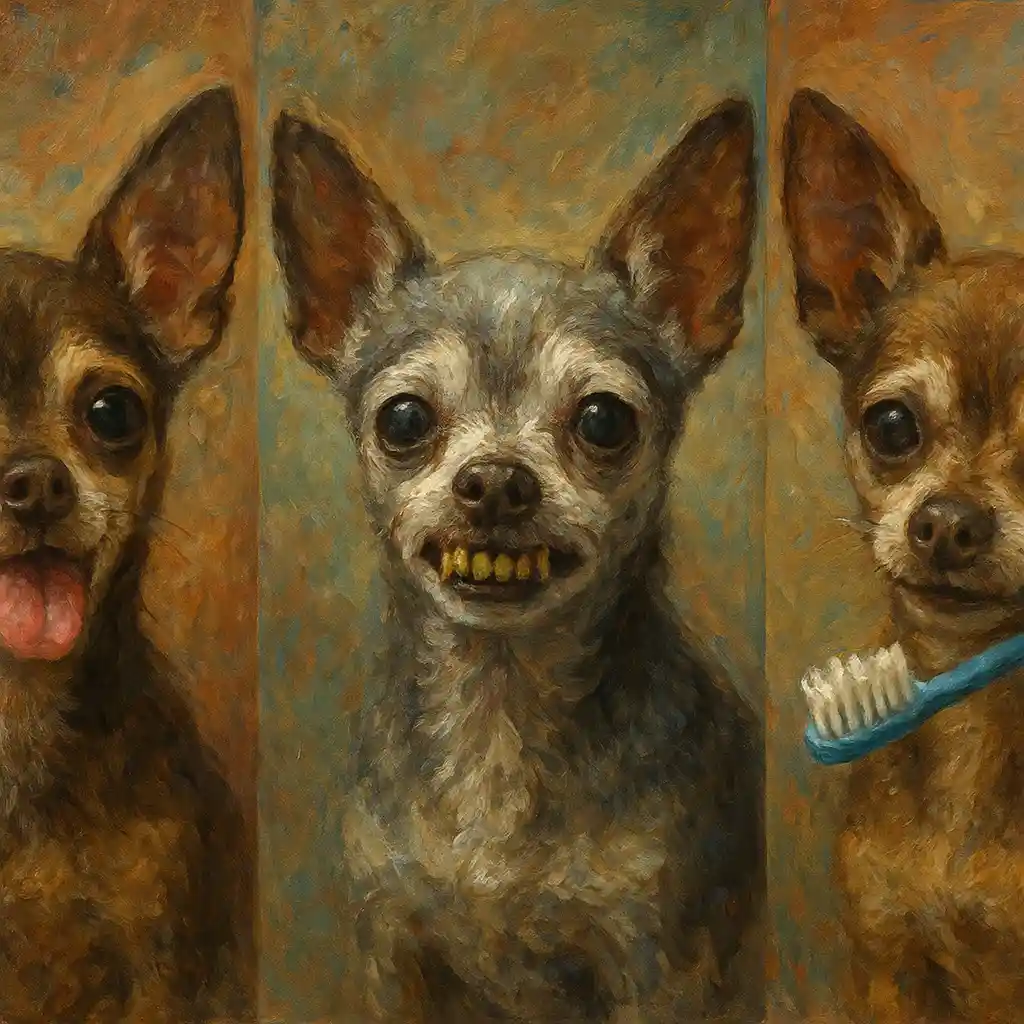Chihuahua Senior Mouth Signs — Breath; Tartar; Brush