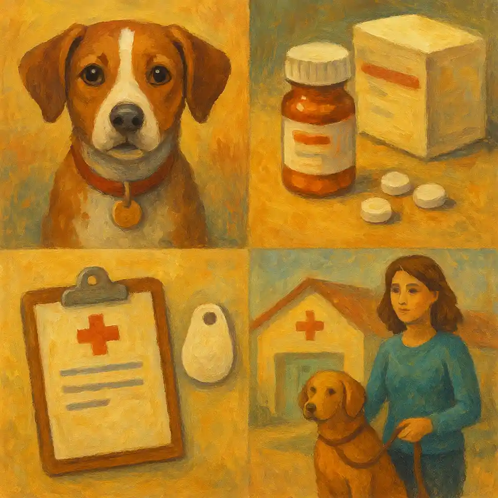 Dog Emergency Folder: Digital + Paper — Vaccination Photo; Meds; Allergies; Clinic; Sitter