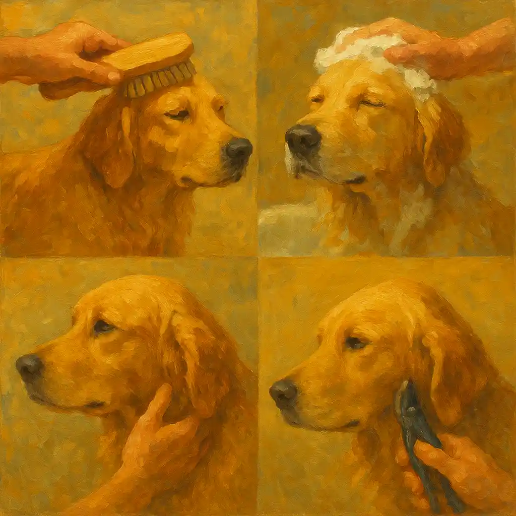 Golden Grooming Calendar Template — Brush/Bath/Clip; Lifestyle