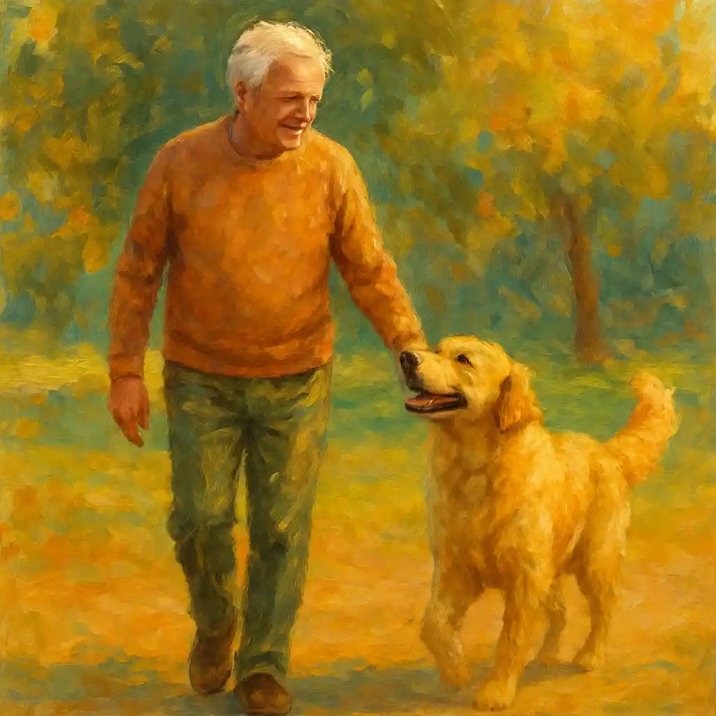 Golden Senior Warm-Up Walk — 5 Min Slow; Massage; Play