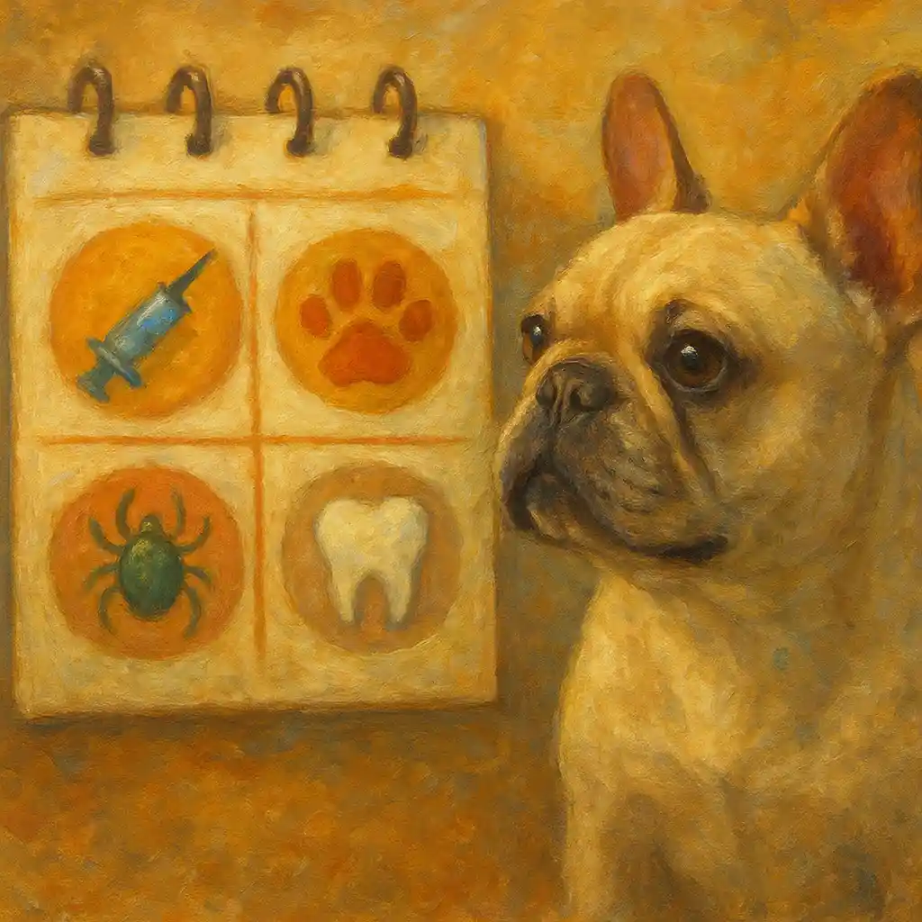 Frenchie Annual Care Calendar: Plan Vaccinations and Checkups with 2 Fixed Dates, Parasites, Teeth, and Reminders 1 Plan Vaccinations/Checkups: Frenchie Annual Calendar — 2 Fixed Dates; Parasites; Teeth; Reminder