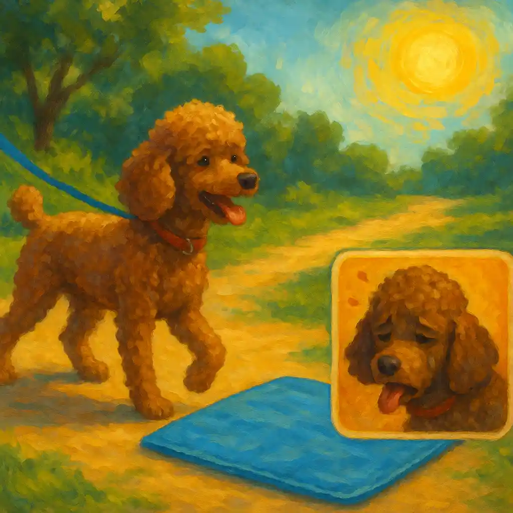 Poodle Summer Cooling: Heatstroke Prevention — Walk Times; Cooling Mat; Signs to Watch
