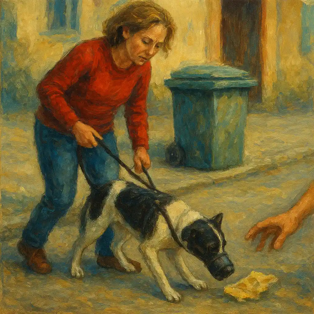 Trash Eating in Berlin: Anti-Swallow Plan — Short Leash; “Leave It”; Muzzle Training; Emergency Number Saved