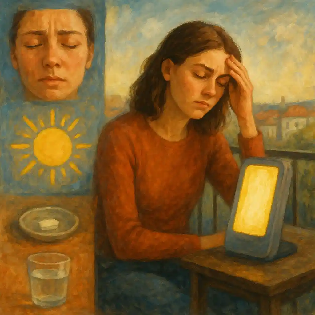 Your Vitamin D Deficiency: Munich Plan for Low Sun — Quick Symptoms; 7-Day Mini Plan (Midday / Balcony / Lamp); UV Lamp + Blood Test Note